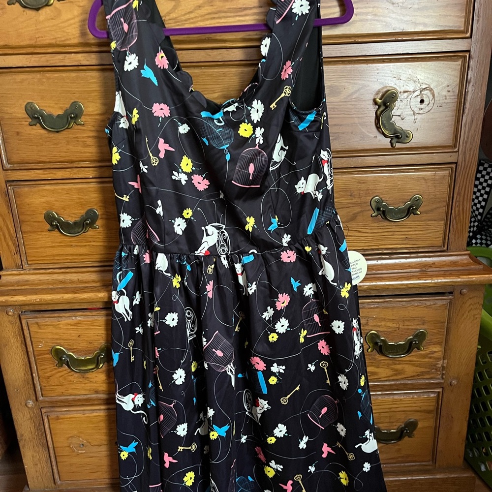 Lindy Bop Cat and Bird Cage dress UK18. New with tags